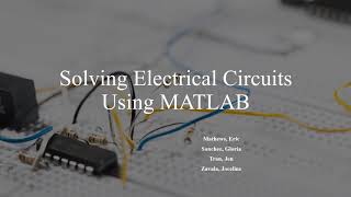Solving Electrical Circuits using MATLAB