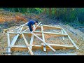 Second day of building a new shelter, Make a sturdy house frame by yourself - survival | Ep 176