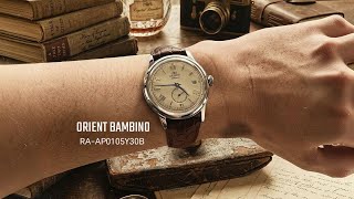 ORIENT 東方Bambino 朱仔推介《復古東方38.4mm👍小秒皮帶款機械錶⭐RA-AP0105Y30B》快閃優惠HK1498白/HK1528奶油 😳超筍價低至5折⌚ tel9669 9429🎉