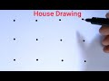 How to draw home easy  house drawing with dots step by step drawing