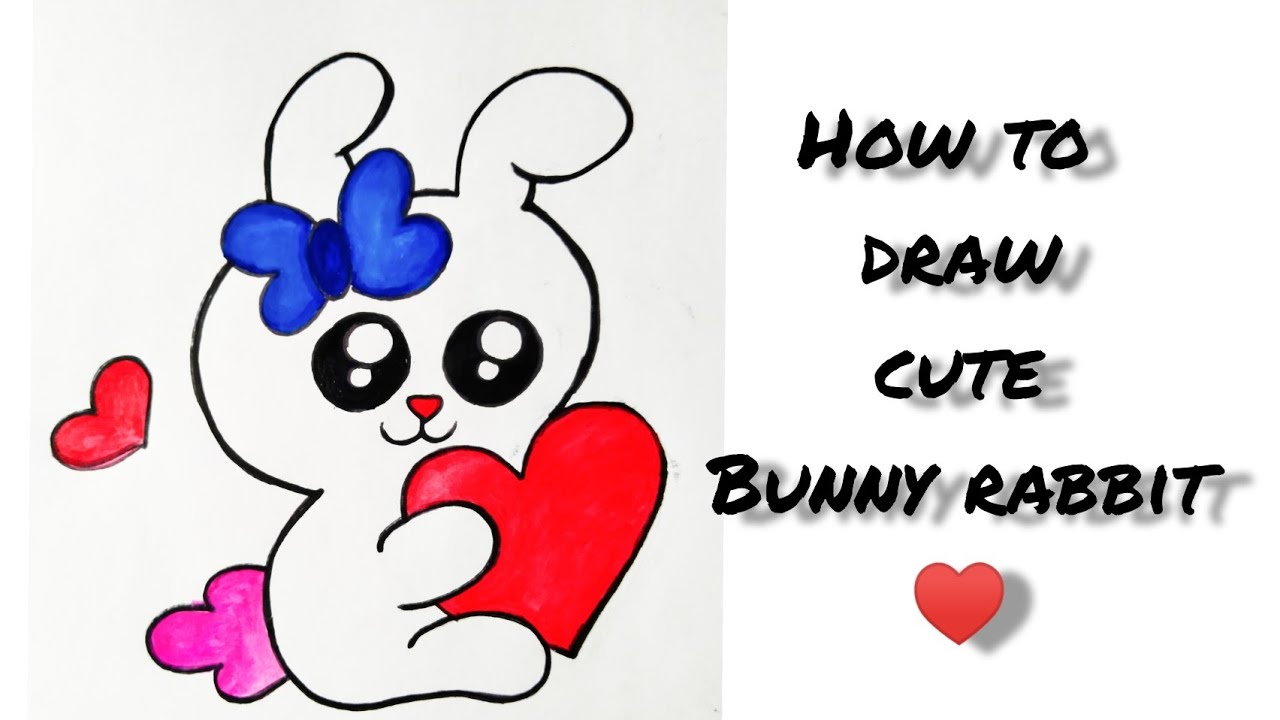 How to draw a cute bunny - YouTube