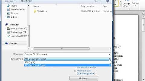 Save a File in PDF Format - Word 2010