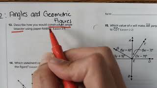 Geometry Midterm Review!! Module 2 Review Page 118 in McGraw Hill Reveal Textbook|