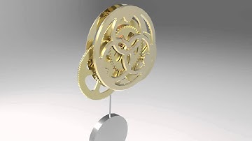 Mechanical clock simulated in Dynamics for SpaceClaim by Algoryx