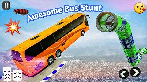 Mega Ramp Crazy Bus Stunt Driving Simulator Android | Morden Coach Bus Driving Android Gameplay 💖💖💖💖