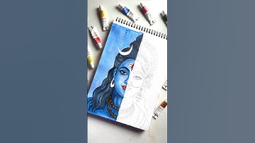 Shiv Parvati painting, Shivshakti 🥰#shorts #youtubeshorts #ytshorts #art #mahadev
