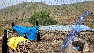 Iranian nomadic life: Heavy rain and the struggle of a nomadic mother and daughter to survive