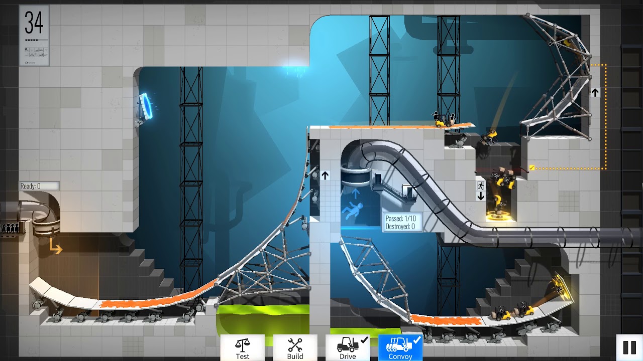 Bridge Constructor Portal Level 34 Walkthrough (Calculated) - YouTube