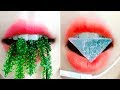 Eating Show ASMR - RAW Sea Grapes, Jelly Sugar Candy, Salmon Caviar, Lime Fruit Eating / Chewing