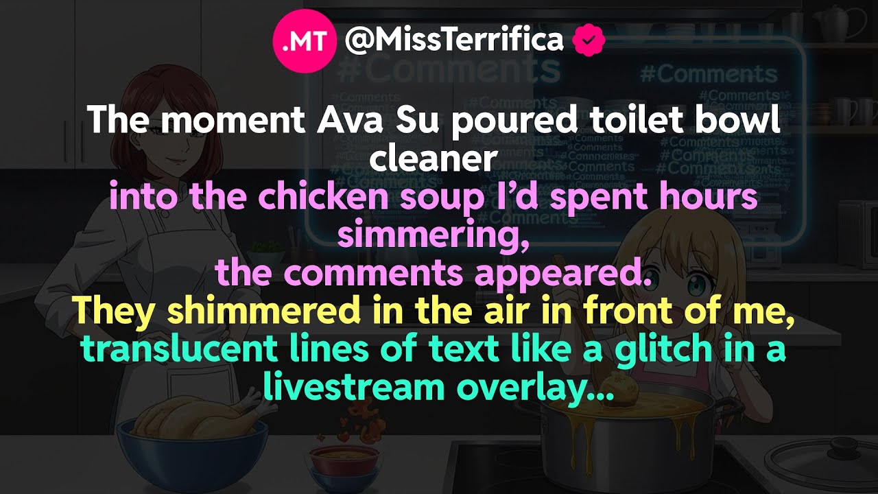 The moment Ava Su poured toilet bowl cleaner into the chicken soup I’d spent hours simmering...