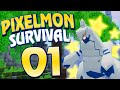 Shiny starter  pixelmon server survival day 1