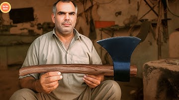 Incredible Process of making an Axe from a Rusty Leaf Spring