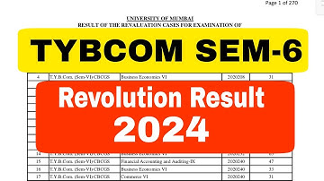 TYBCOM SEM-6 Revaluation Result 2024 || Atul Sir