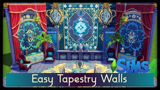 Super Easy noCC Ornate Tapestry Walls! | Speed Build & Tutorial | The Sims 4