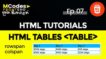HTML Tables : Full guide | Rowspan & Colspan included (in Sinhala)