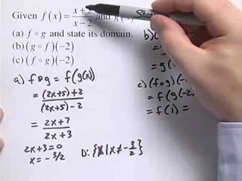 Algebra 2 How To Evaluate A Composition F X G X Youtube