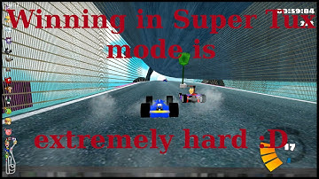 Open Source Game Super Tux Kart on Linux / High In The Sky