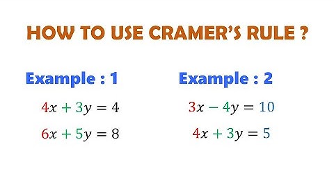 🤔How to use Cramer