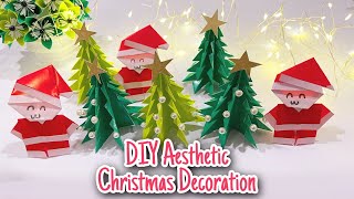 DIY Aesthetic Christmas Decoration |cara membuat hiasan natal santa dari kertas origami |santa claus