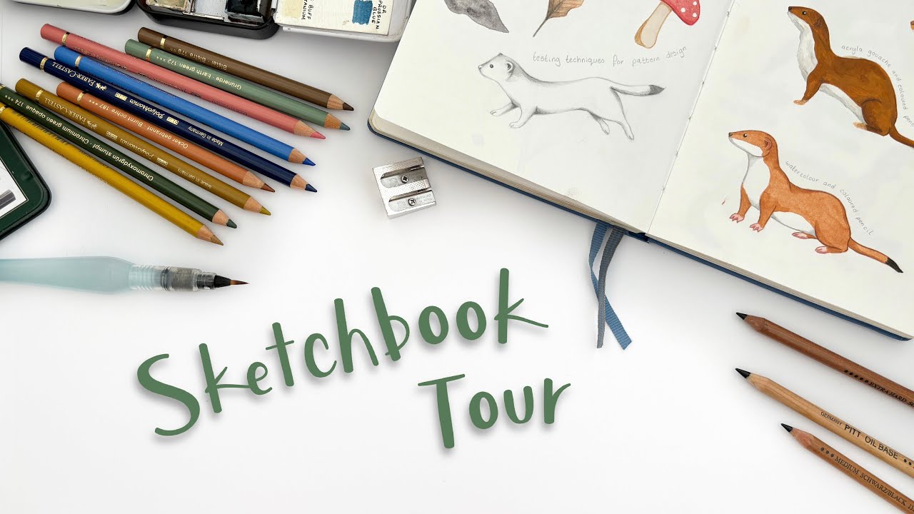Mixed media sketchbook tour - Part one - YouTube