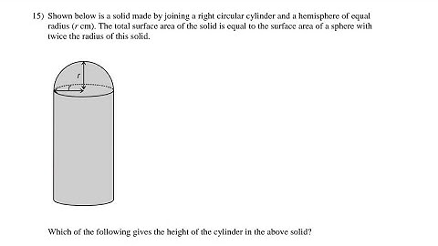 (CLASS10)Shown below is a solid made by joining a right circular cylinder and a hemisphere of equal