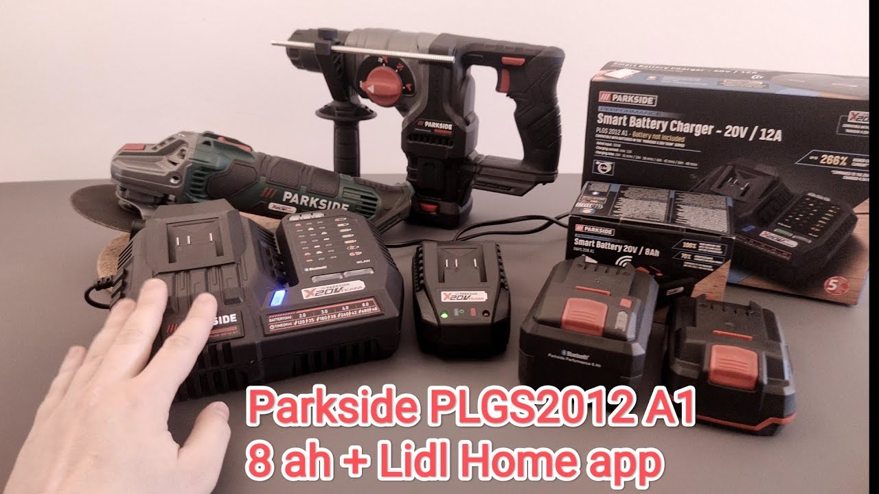 Parkside PLGS 2012 A1 Smart Charger + 8ah Smart Battery Lidl Home app  recenzija - YouTube