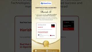 Red Hat EX316 Certified! Congratulations Harish R 🚀 #kubernetes #openshift #redhat