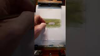 How to paint sheep in a landscape Easy