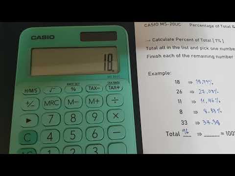 Casio MS-20UC % Total & % Different Calculations