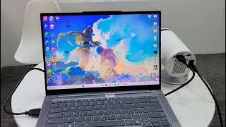 Hy300 Proyector Conectado A Una Computadora Portátil Mediante Hdmi Grabación Diurna