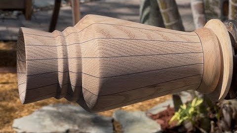 Woodturning Segmented 16 Piece Red Oak Vase