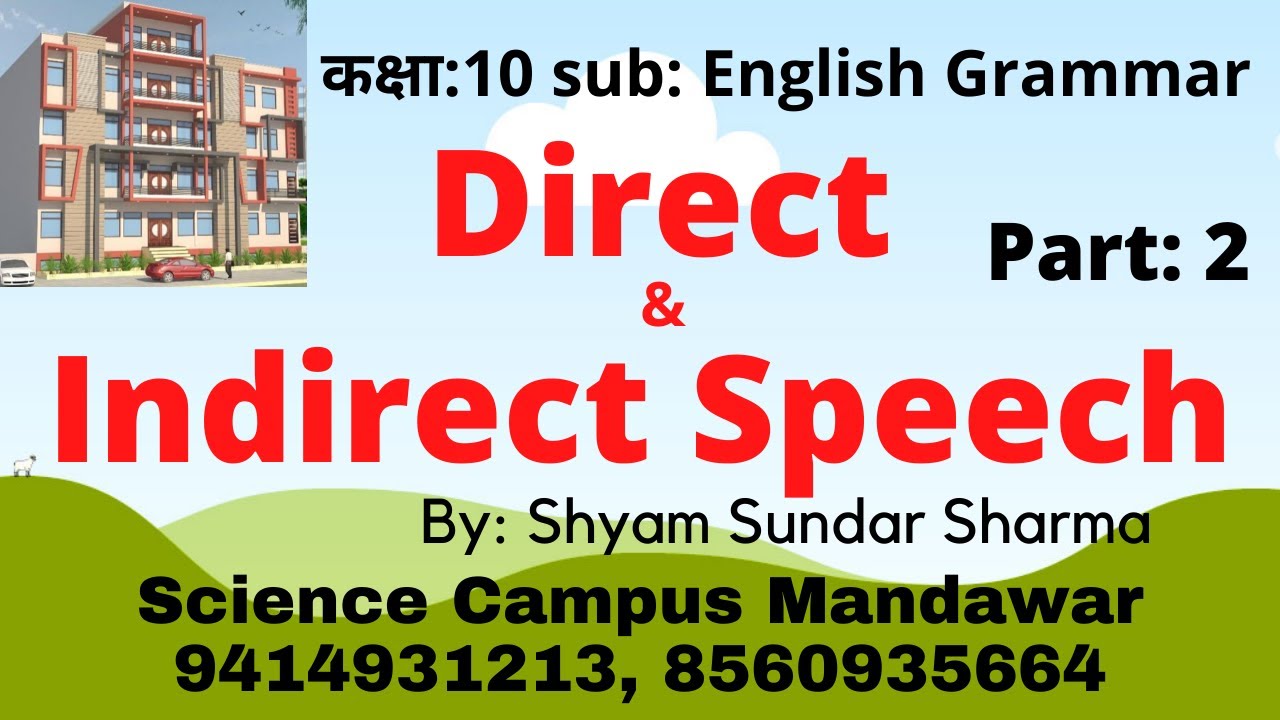 class9 10 subenglish grammar topicdirect indirect