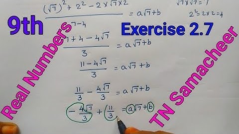 TN Samacheer 9th std Maths|Real Numbers|Exercise 2.7(2,3,4,5)| Conjugate Surds