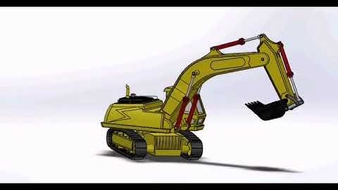 Excavator animation - Made in Solidworks