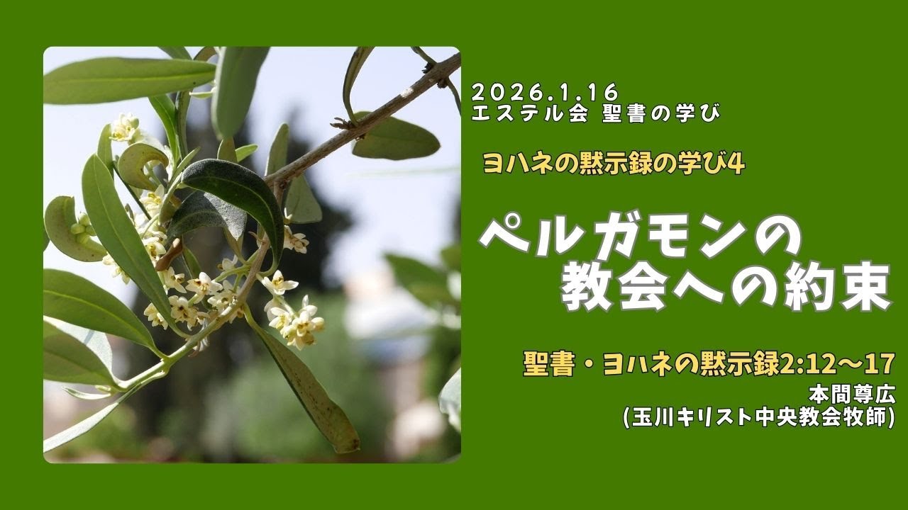 「ペルガモンの教会への約束」(ヨハネ黙示録の学び4)
