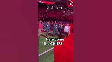 Thumbnail of Andy Reid, Patrick Mahomes and Travis Kelce lead the Chiefs out for Super Bowl opening night 😤