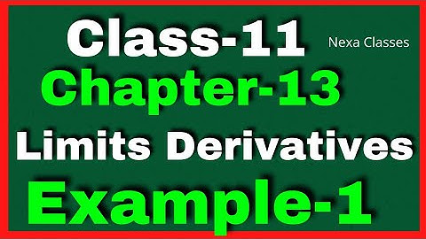 Example 1 Chapter13 Class 11 Math || Example1 Class11 Ch 13 NCERT Math || Chapter13 Example1 Class11