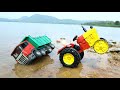 Tipper Hyva Accident Biggest River Pulling Out Mahindra Tractor ? Volvo Truck | Dumper | CS Toy