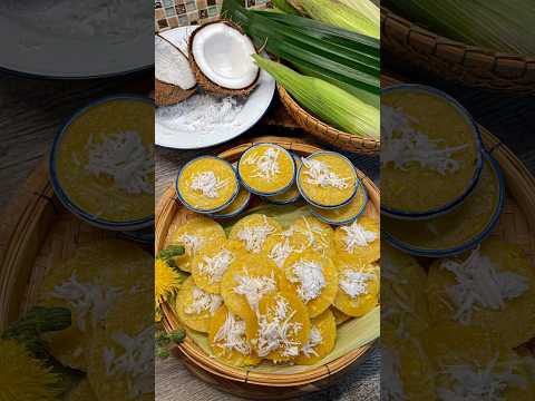 🌽สูตรนี้ทำทีไรแคะหมดๆทุกที😂 #ขนมข้าวโพด Steamed sweet corn cake ต้องลอง❗️#shorts #shortsvideo