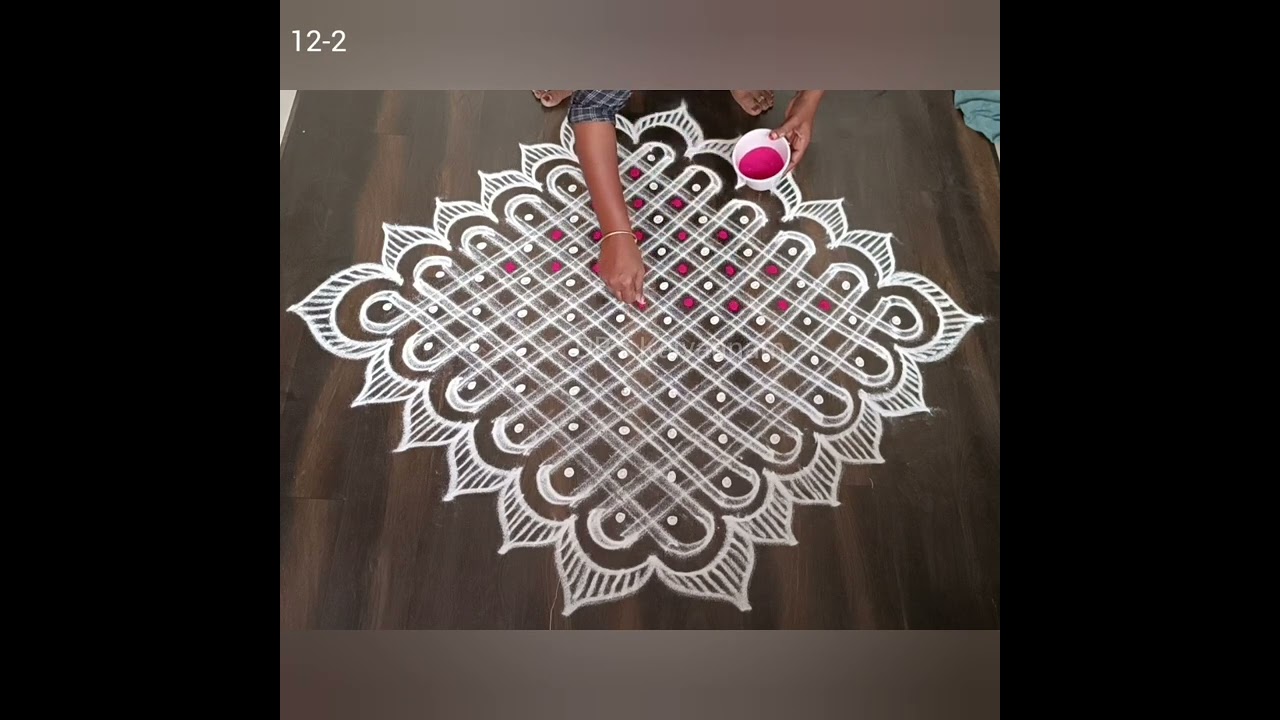 3 Simple and Beautiful Sikkukolam using 12 dots