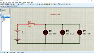 Parallel Circuit Simulation and Measure Current & Voltage | Proteus Simulation Course |