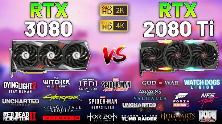 Comparación de rendimiento: RTX 3080 vs RTX 2080 Ti en 20 juegos