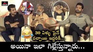 SS Rajamouli Funny Conversation With Jr NTR & Ram Charan | RRR Press Meet | Alia Bhatt | Mirror TV