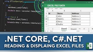 .Net Core, C#.Net - Reading, Displaying Excel Files
