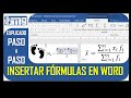 COMO INSERTAR FORMULAS EN WORD: PASO A PASO. ERA MUY SENCILLO, PERO LO QUE VIENE DESPUES..UFFF