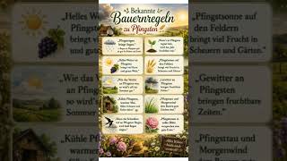 BAUERNREGELN zu PFINGSTEN - Wetter vorhersagen - WETTERVORHERSAGE für Sommer & Ernte