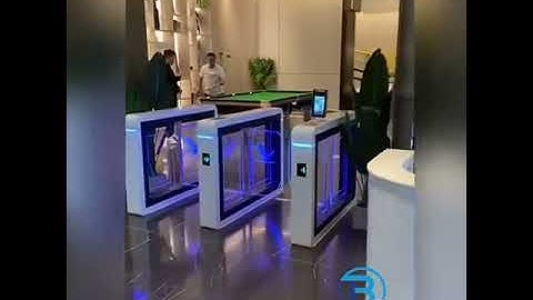 Pedestrian turnstile gates with face recognition terminal
