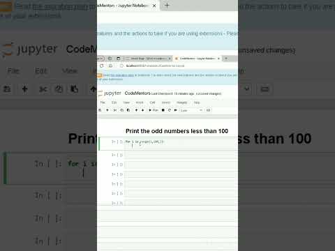 Print Odd Numbers in Python! #shorts #python #Coding #Programming #learnpython  #oddnumbers #coding