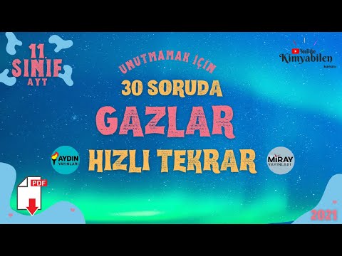 GAZLAR HIZLI TEKRAR SORU ÇÖZÜMÜ - 30 SORUDA GAZLAR - 11.SINIF KİMYA  - AYT KİMYA