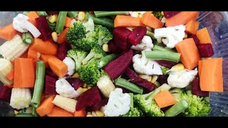 Steamed Vegetable salad | Mixed Vegetable Salad | Healthy Mixed Veg Salad Recipe | Boiled Veggies
